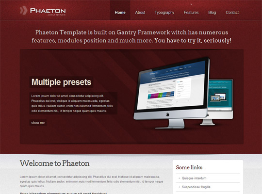 Phaeton Template for Joomla